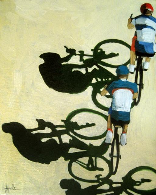 The Race bicycle art oil painting